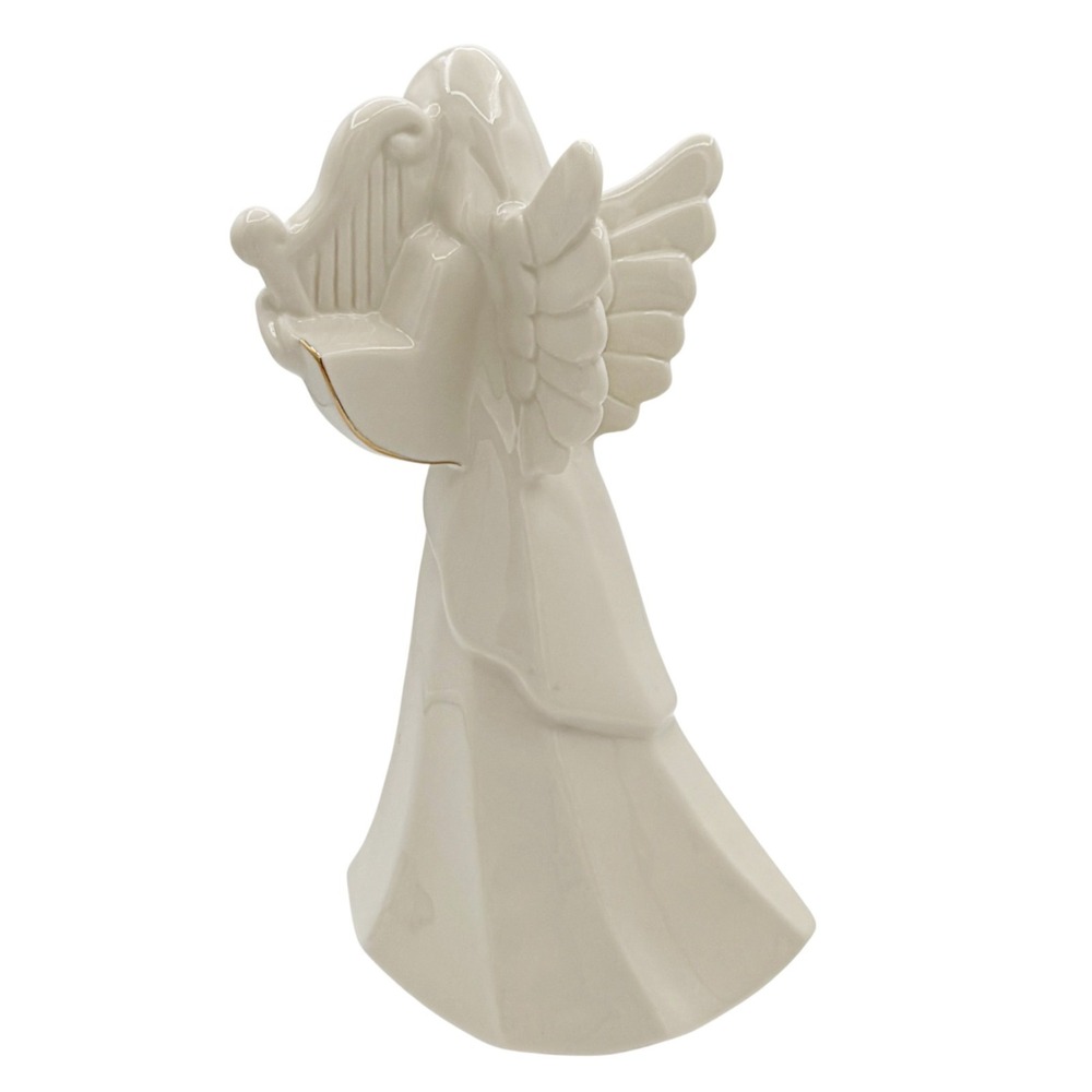 Mikasa Holy Night Nativity 10" Angel Harp Figurine Porcelain Gold Trim Christmas - Picture 5 of 16